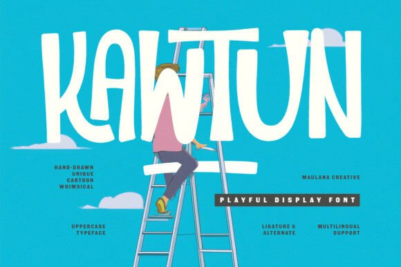 Exploring the Whimsical Charm of Kawtun: A Unique Hand-Drawn Display Font