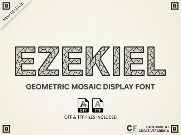 Introducing Ezekiel: The Bold New Geometric Mosaic Font Redefining Visual Storytelling
